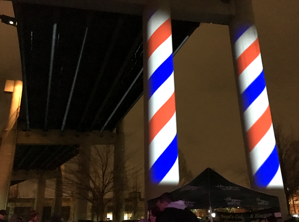 Winter Lights Festival barber pole