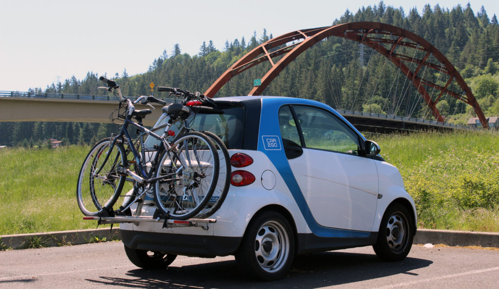 Sauvie Island Bike Ride car and bridge